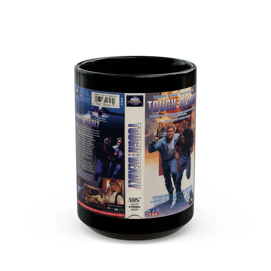 TOUGH AND DEADLY RODDY PIPER BILLY BLANKS (VHS COVER) - Black Coffee Mug-15oz-Go Mug Yourself