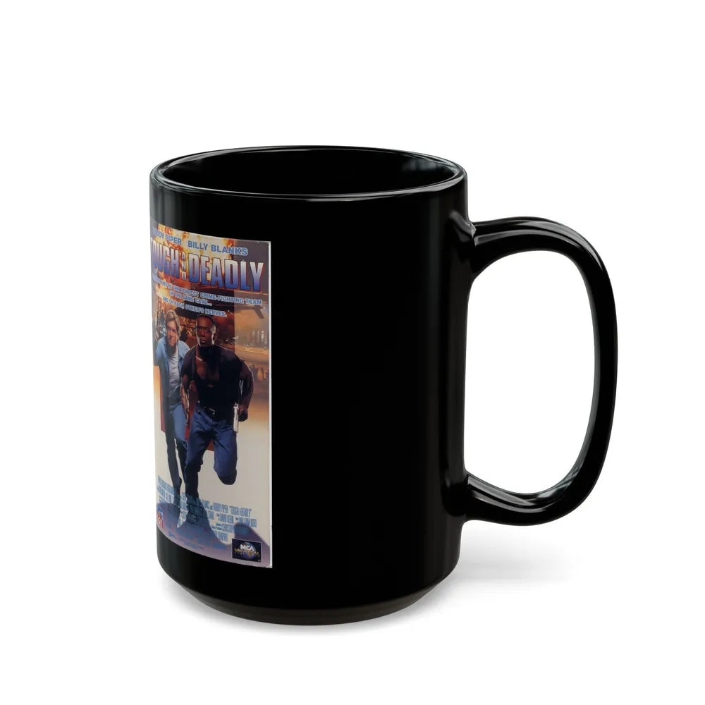 TOUGH AND DEADLY RODDY PIPER BILLY BLANKS (VHS COVER) - Black Coffee Mug-Go Mug Yourself