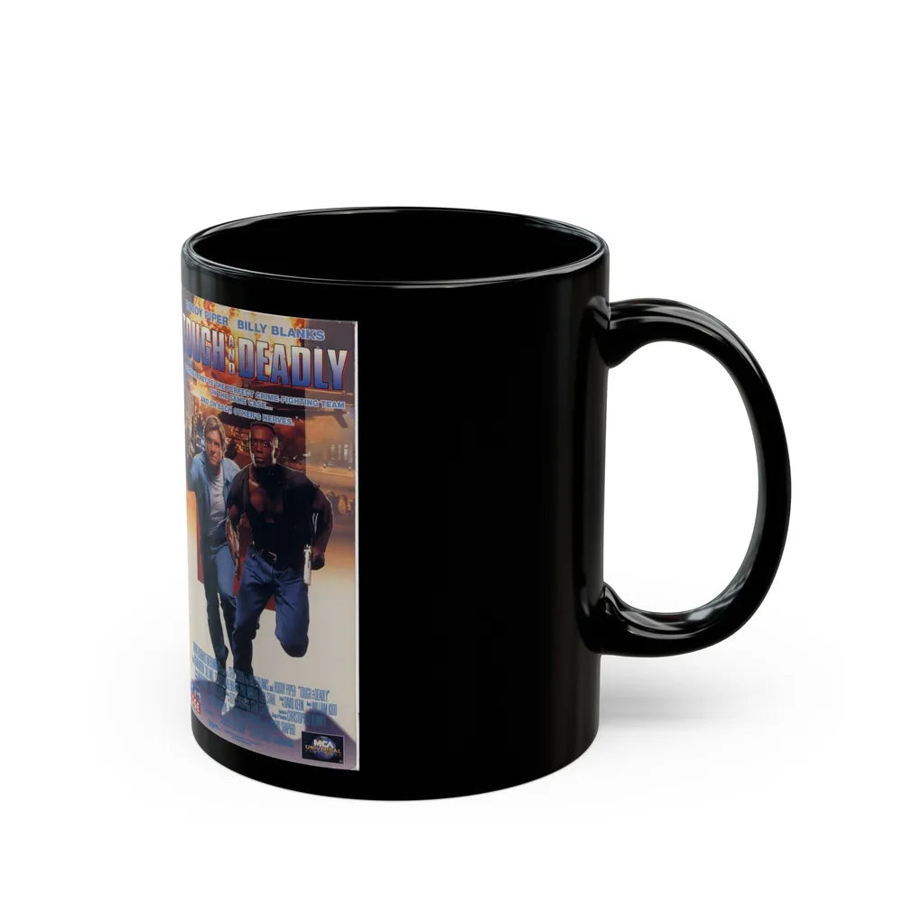 TOUGH AND DEADLY RODDY PIPER BILLY BLANKS (VHS COVER) - Black Coffee Mug-Go Mug Yourself