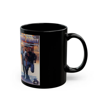 TOUGH AND DEADLY RODDY PIPER BILLY BLANKS (VHS COVER) - Black Coffee Mug-Go Mug Yourself