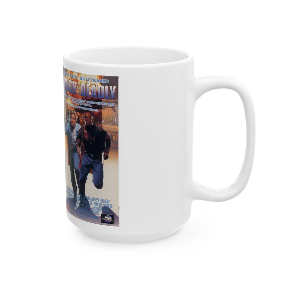 TOUGH AND DEADLY RODDY PIPER BILLY BLANKS (VHS COVER) - White Coffee Mug-Go Mug Yourself