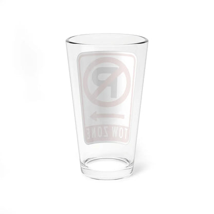 TOW ZONE CDOT R7-1AT (Illinois) (Road Sign) Pint Glass 16oz - Go Mug Yourself