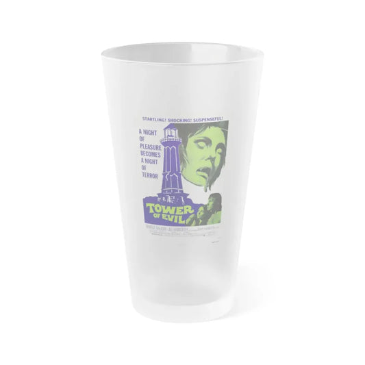 TOWER OF EVIL 1972 Movie Poster - Frosted Pint Glass 16oz 16oz Frosted - Go Mug Yourself