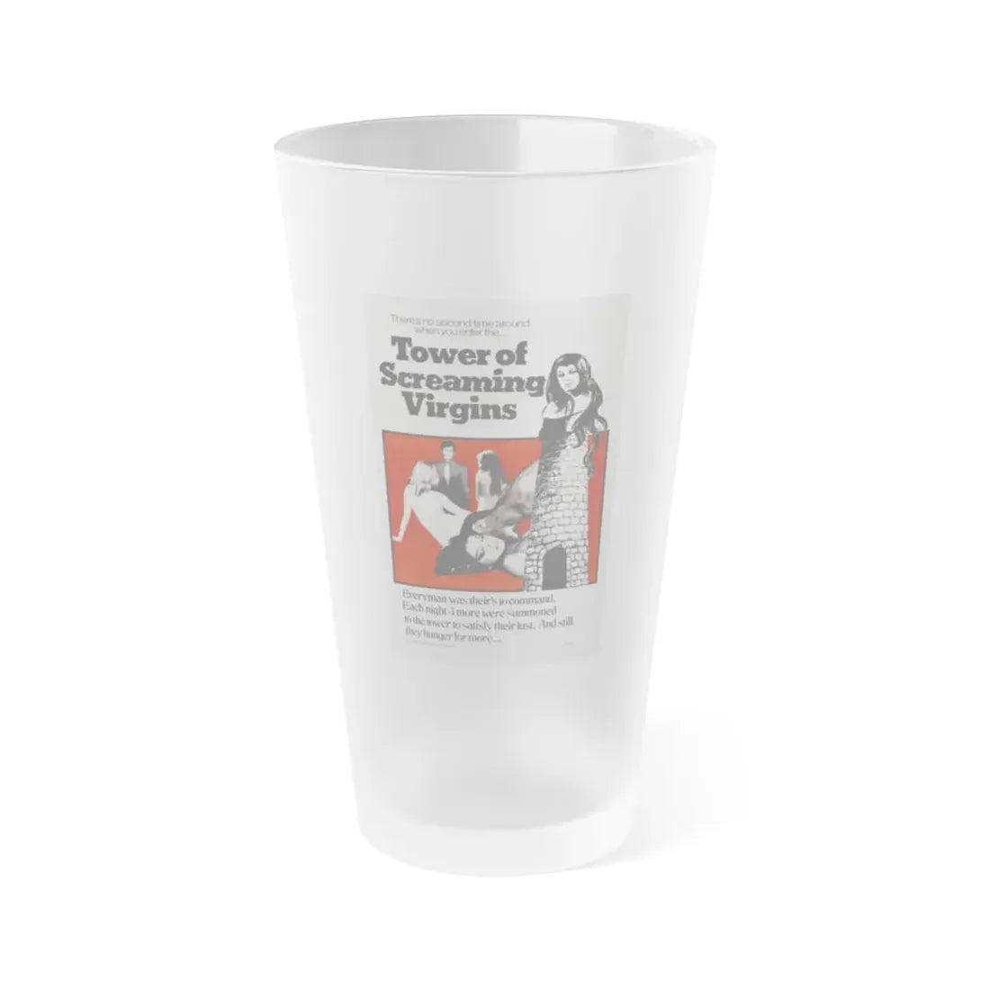 TOWER OF SCREAMING VIRGINS 1968 Movie Poster - Frosted Pint Glass 16oz Default Title - Go Mug Yourself