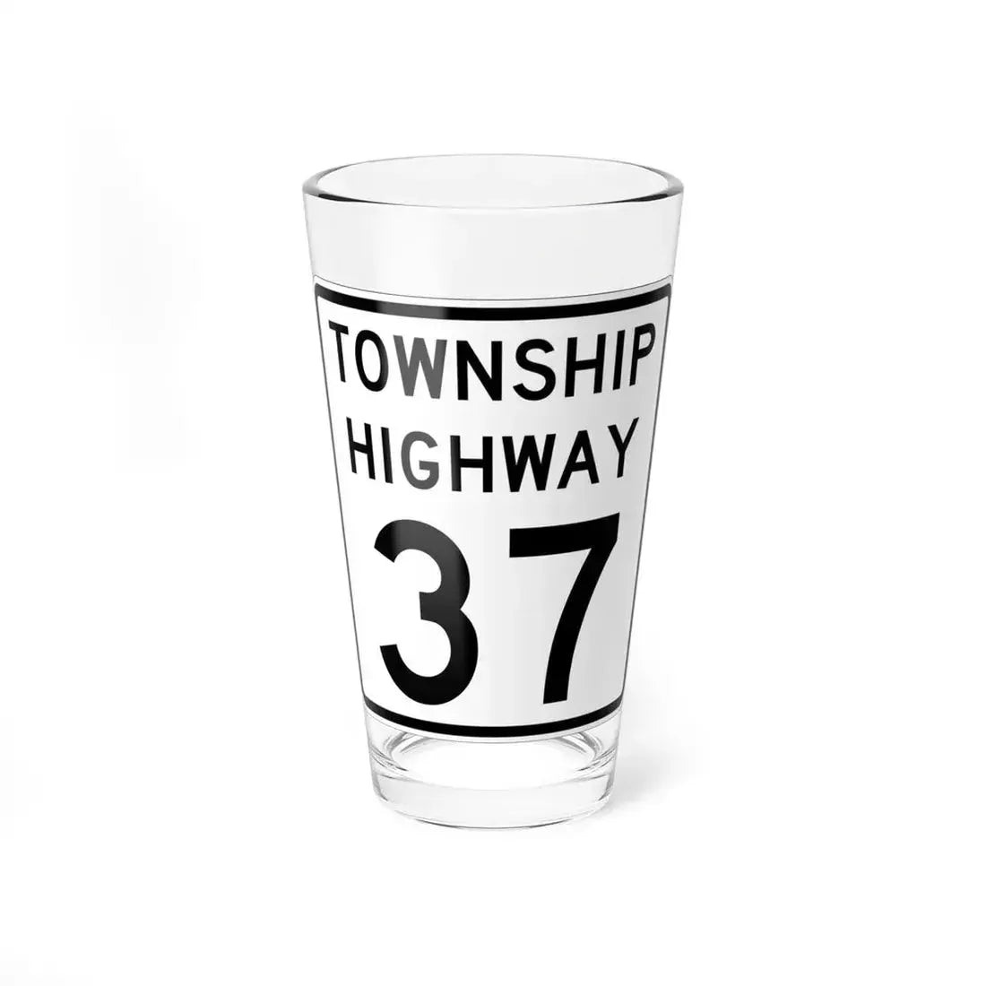 Township Highway 37 Wyandot County Ohio (Ohio) (Road Sign) Pint Glass 16oz 16oz - Go Mug Yourself