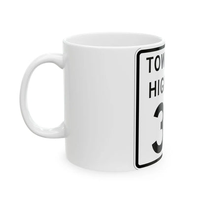 Township Highway 37 Wyandot County Ohio (Ohio) (Road Sign) White Coffee Mug - Go Mug Yourself