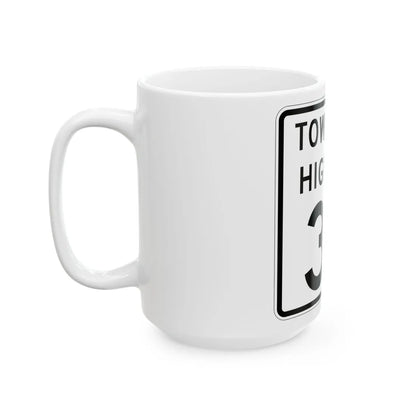 Township Highway 37 Wyandot County Ohio (Ohio) (Road Sign) White Coffee Mug - Go Mug Yourself
