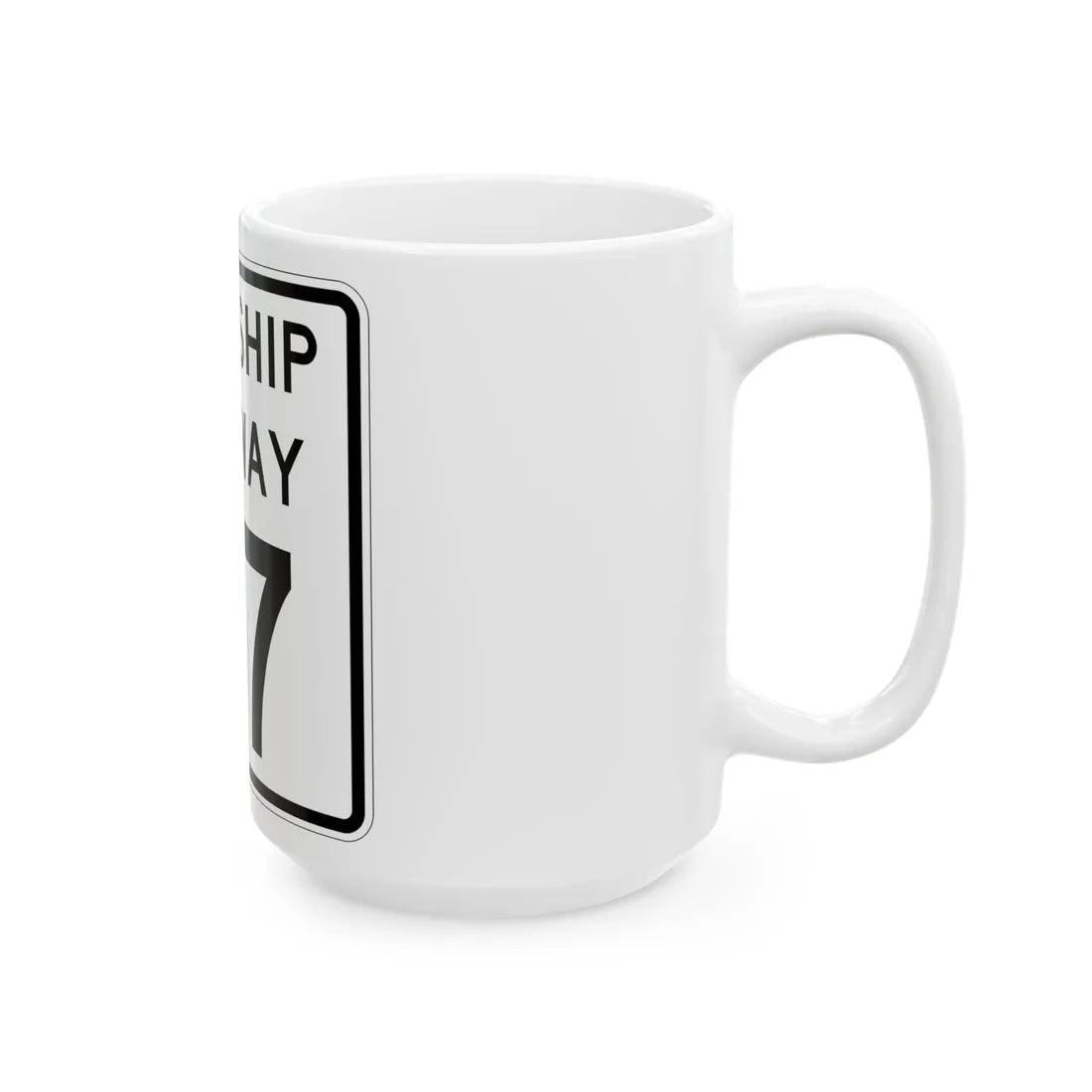 Township Highway 37 Wyandot County Ohio (Ohio) (Road Sign) White Coffee Mug - Go Mug Yourself
