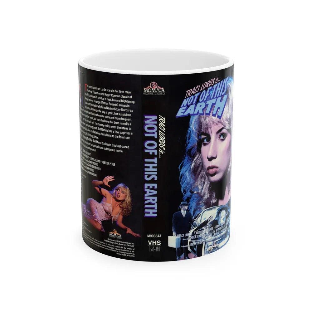 TRACI LORDS IS NOT OF THIS WORLD (VHS COVER) - White Coffee Mug-11oz-Go Mug Yourself