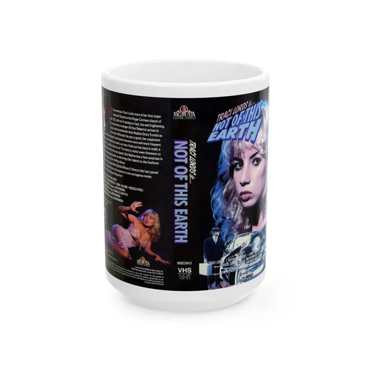 TRACI LORDS IS NOT OF THIS WORLD (VHS COVER) - White Coffee Mug 15oz - Go Mug Yourself