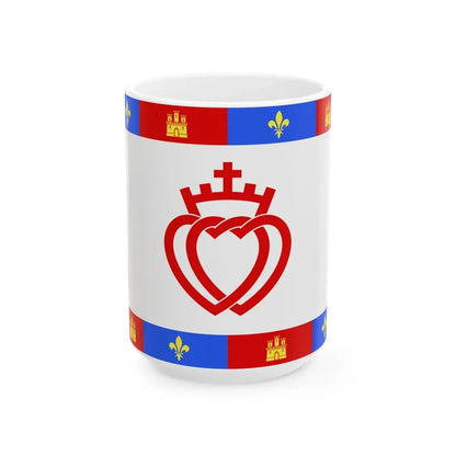 Traditional flag of Vendee (France) White Coffee Mug 15oz - Go Mug Yourself