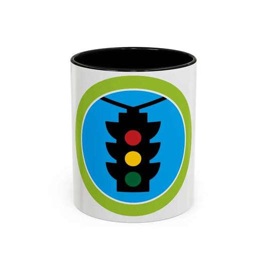 Traffic Safety (Boy Scout Merit Badge) Accent Coffee Mug 11oz Black - Go Mug Yourself