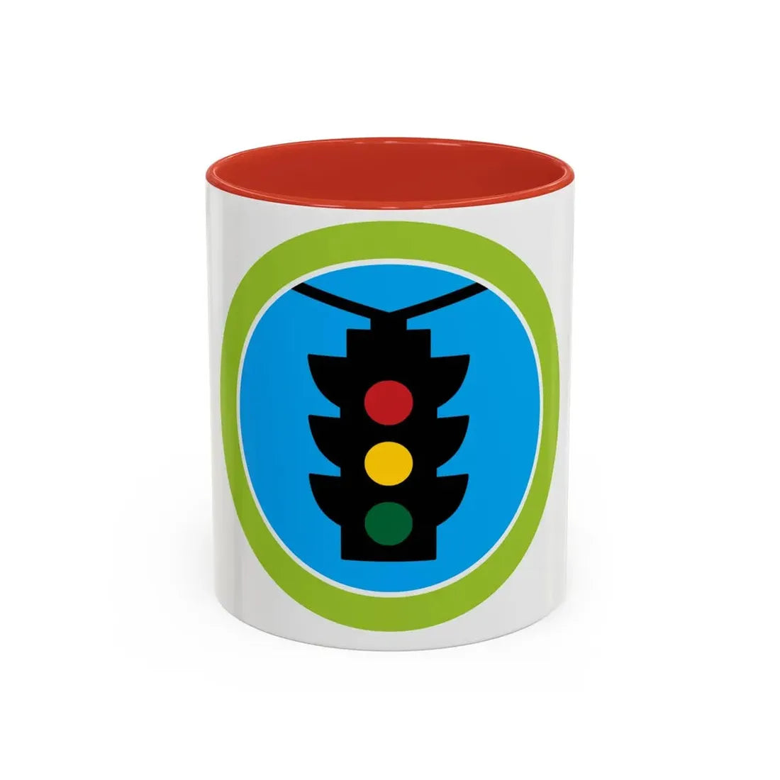 Traffic Safety (Boy Scout Merit Badge) Accent Coffee Mug 11oz Red - Go Mug Yourself