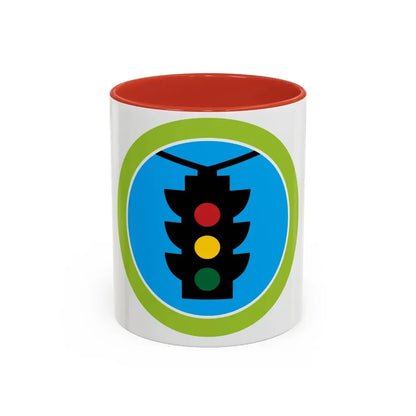 Traffic Safety (Boy Scout Merit Badge) Accent Coffee Mug 11oz Red - Go Mug Yourself