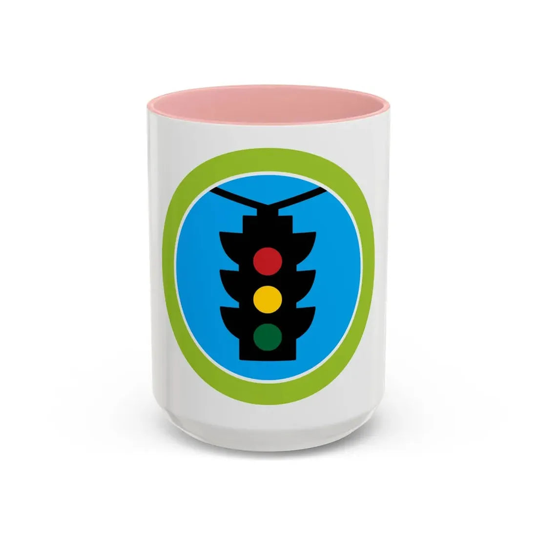 Traffic Safety (Boy Scout Merit Badge) Accent Coffee Mug 15oz Pink - Go Mug Yourself