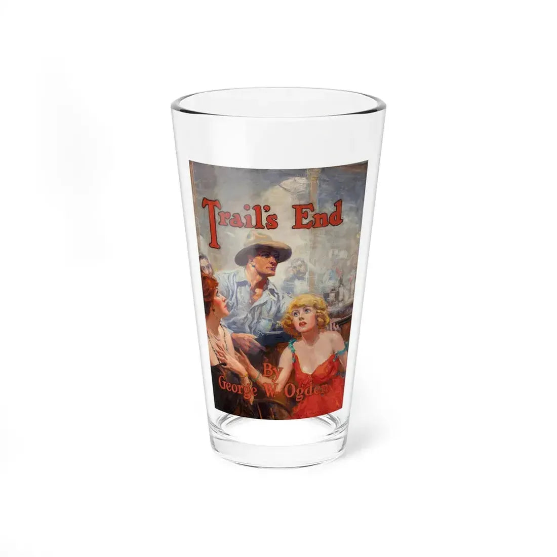 Trail's End, book illustration, 1921 - Pint Glass 16oz 16oz - Go Mug Yourself