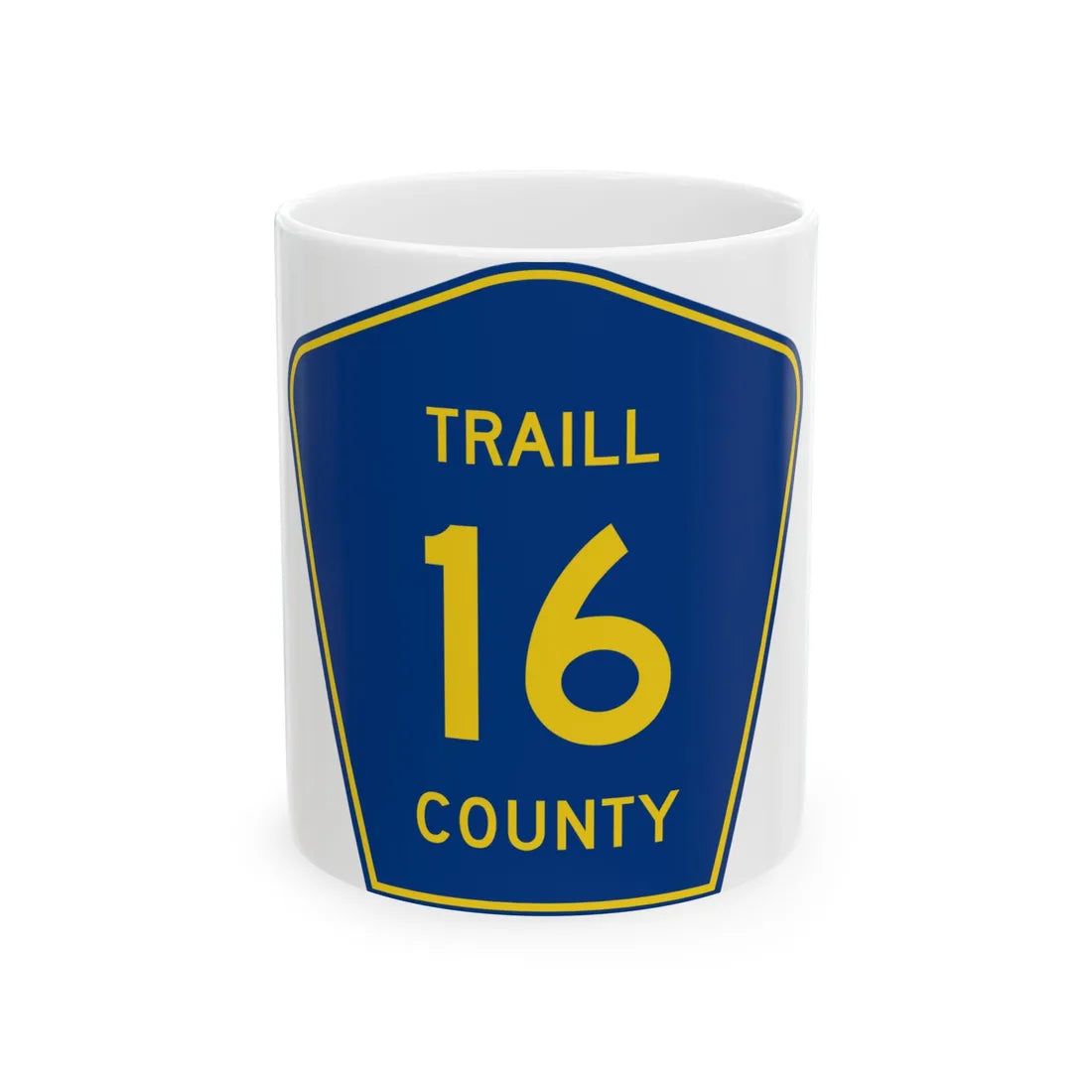 Traill County Route 16 ND (North Dakota) (Road Sign) White Coffee Mug 11oz - Go Mug Yourself