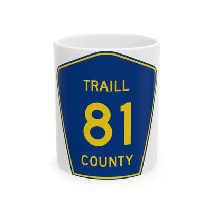 Traill County Route 81 ND (North Dakota) (Road Sign) White Coffee Mug 11oz - Go Mug Yourself