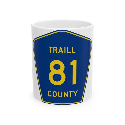 Traill County Route 81 ND (North Dakota) (Road Sign) White Coffee Mug 11oz - Go Mug Yourself