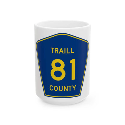 Traill County Route 81 ND (North Dakota) (Road Sign) White Coffee Mug 15oz - Go Mug Yourself