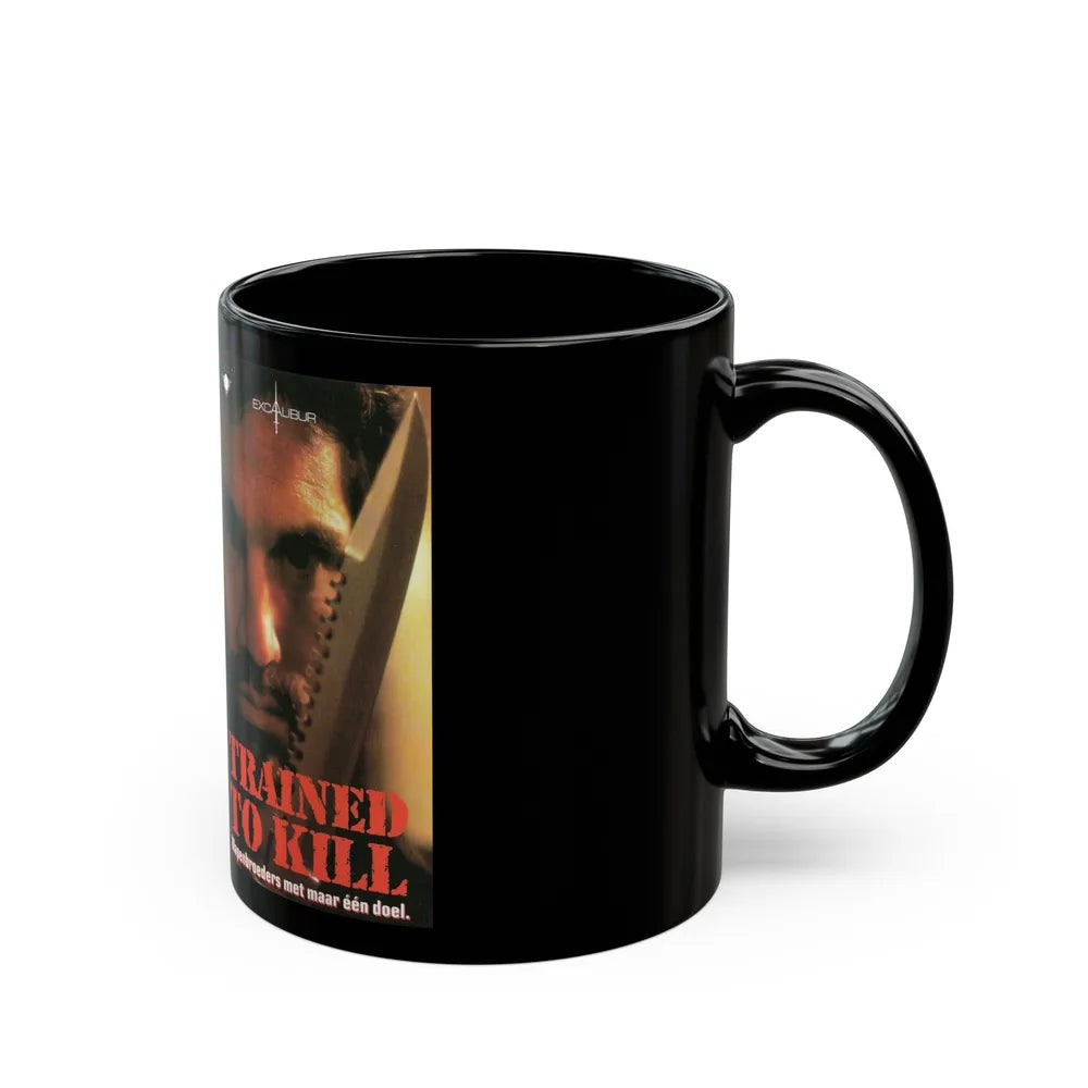 TRAINED TO KILL (VHS COVER) - Black Coffee Mug-Go Mug Yourself