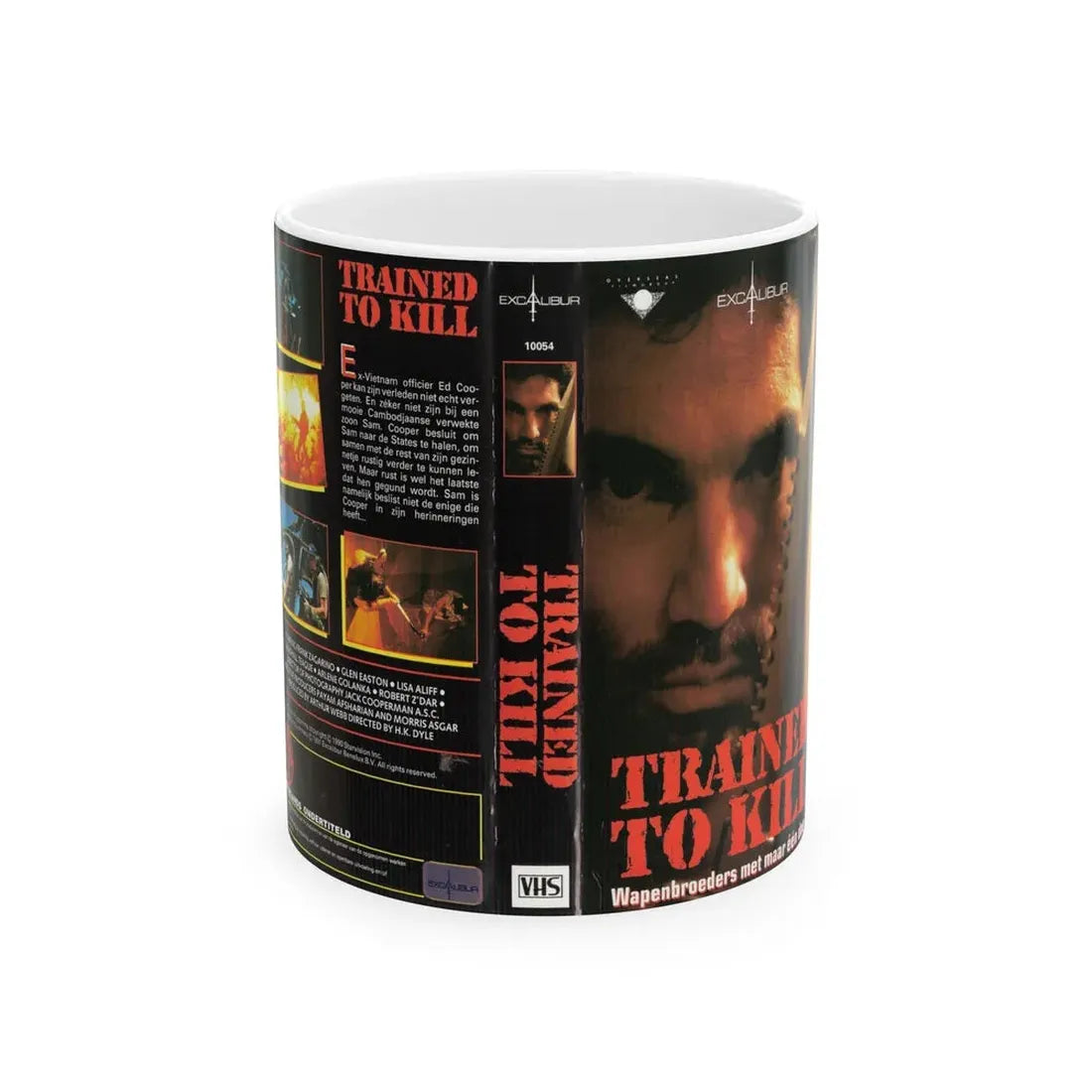 TRAINED TO KILL (VHS COVER) - White Coffee Mug 11oz - Go Mug Yourself