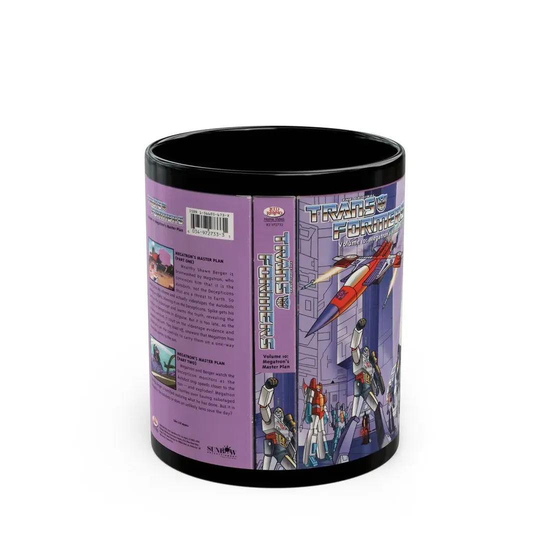 TRANSFORMERS MEGATRONS MASTER PLAN (VHS COVER) - Black Coffee Mug 11oz - Go Mug Yourself