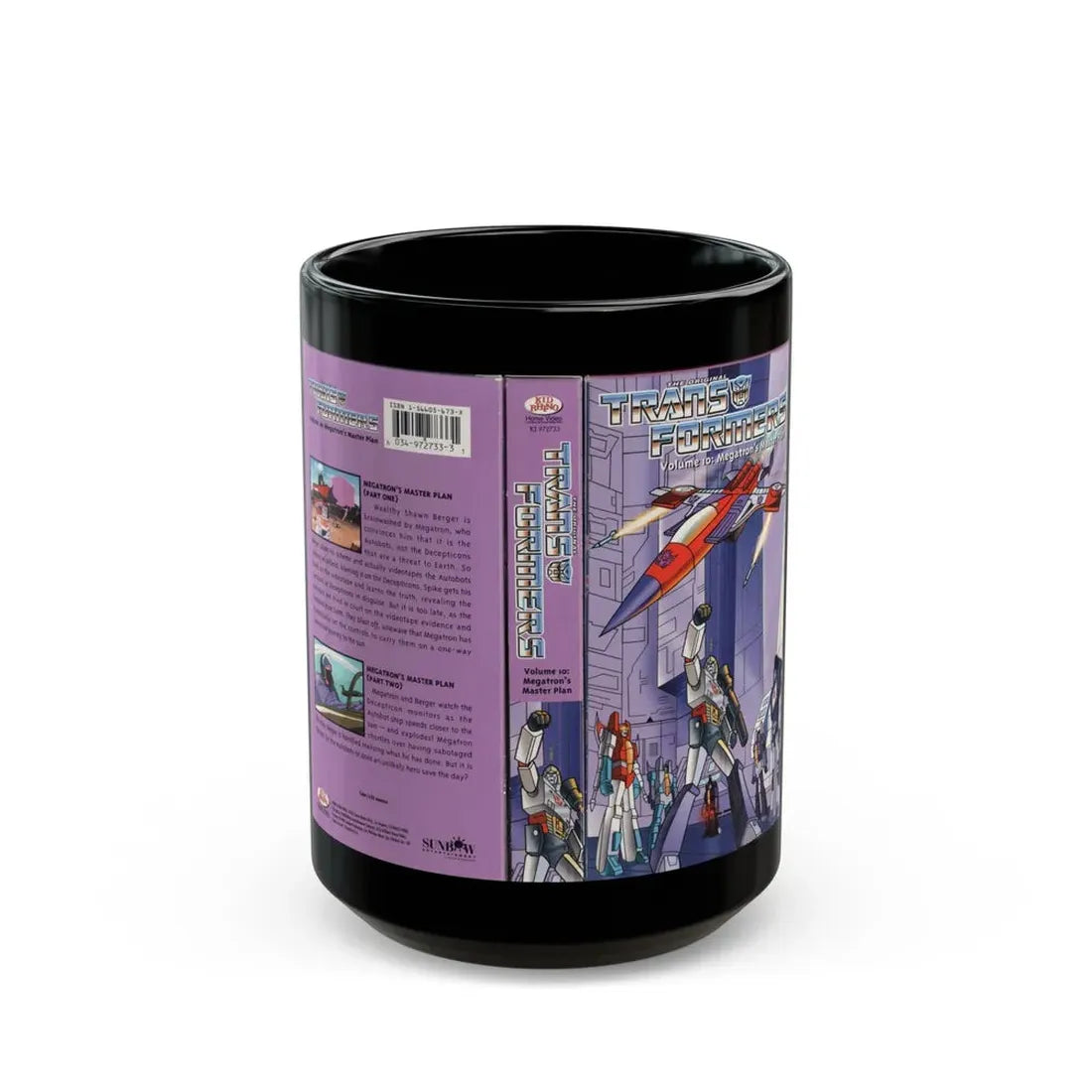 TRANSFORMERS MEGATRONS MASTER PLAN (VHS COVER) - Black Coffee Mug 15oz - Go Mug Yourself