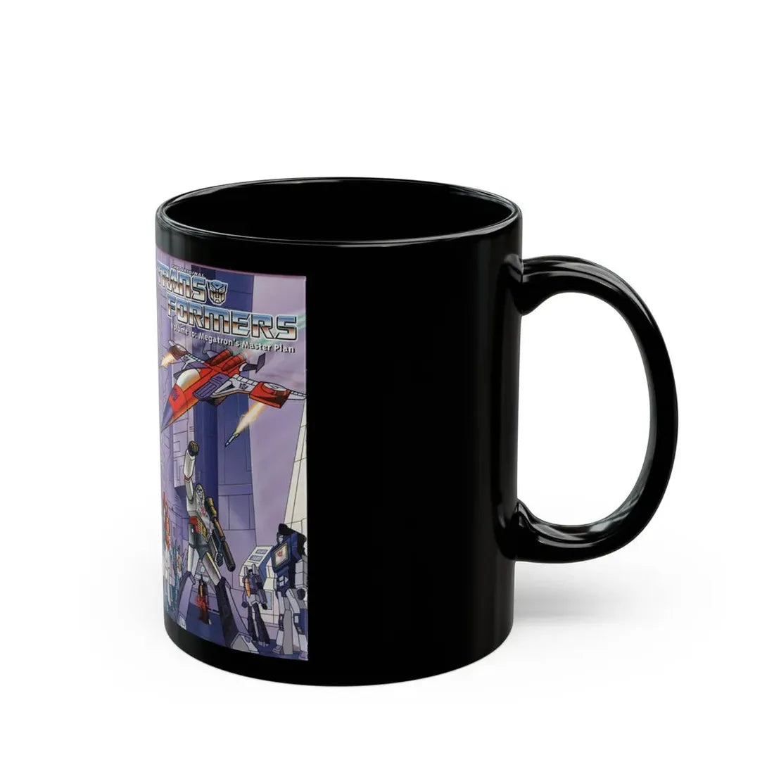 TRANSFORMERS MEGATRONS MASTER PLAN (VHS COVER) - Black Coffee Mug - Go Mug Yourself