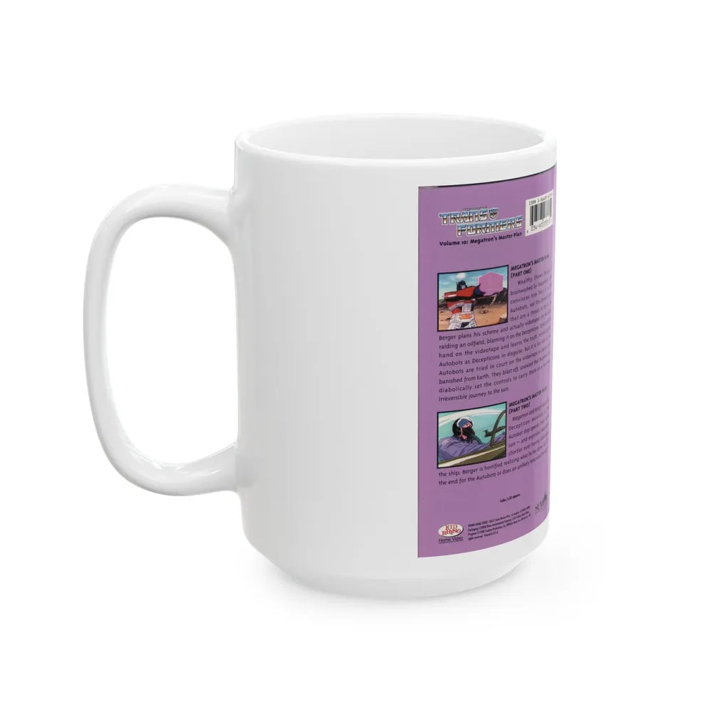 TRANSFORMERS MEGATRONS MASTER PLAN (VHS COVER) - White Coffee Mug-Go Mug Yourself