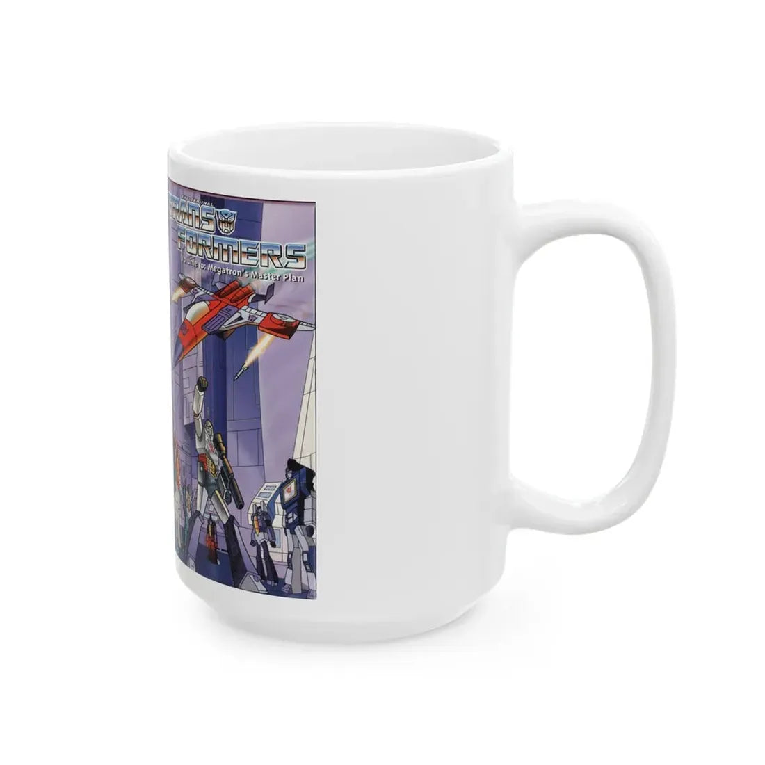 TRANSFORMERS MEGATRONS MASTER PLAN (VHS COVER) - White Coffee Mug - Go Mug Yourself