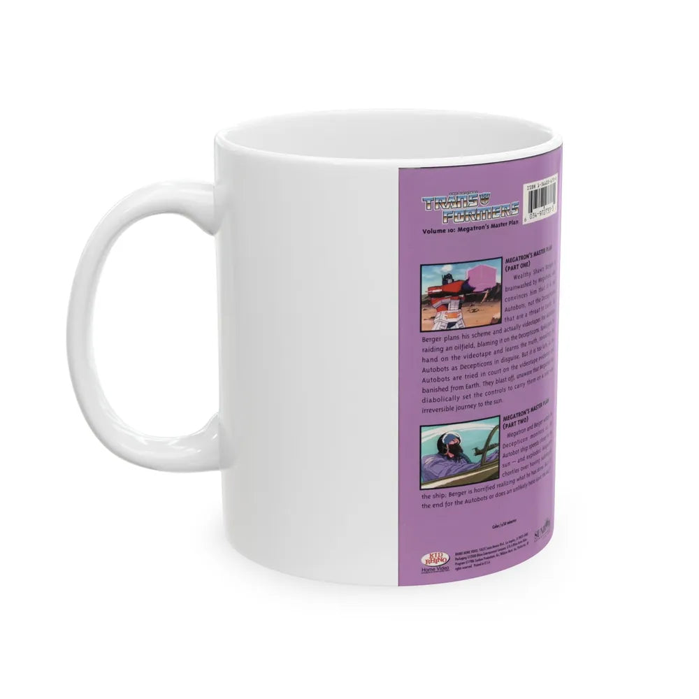 TRANSFORMERS MEGATRONS MASTER PLAN (VHS COVER) - White Coffee Mug-Go Mug Yourself