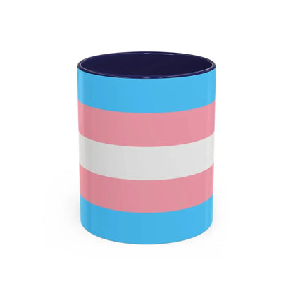 Transgender Pride Flag - Accent Coffee Mug 11oz Navy - Go Mug Yourself