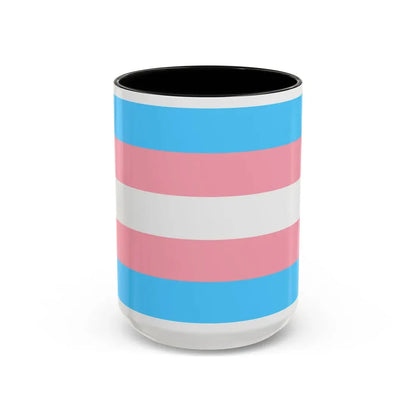 Transgender Pride Flag - Accent Coffee Mug 15oz Black - Go Mug Yourself