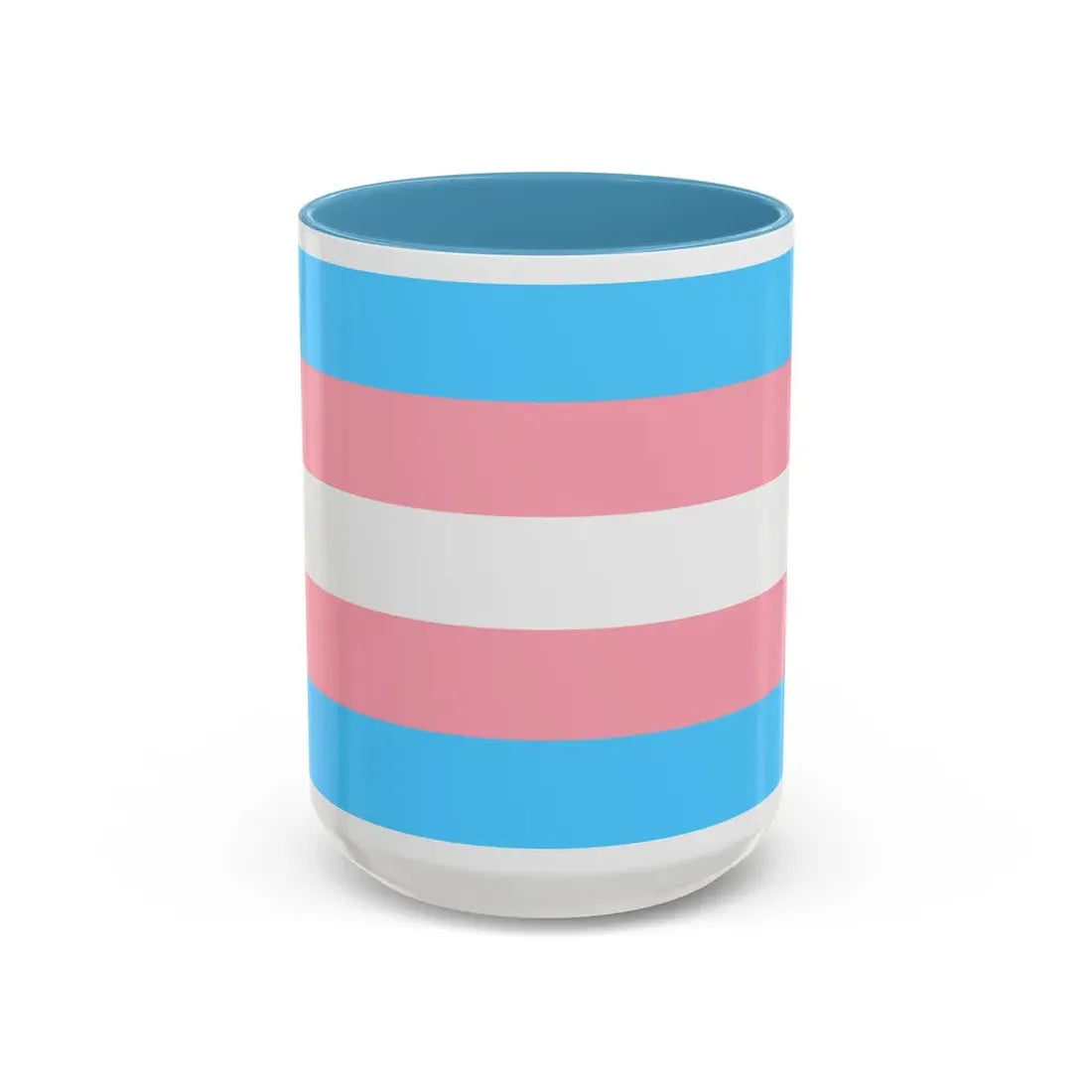 Transgender Pride Flag - Accent Coffee Mug 15oz Light Blue - Go Mug Yourself