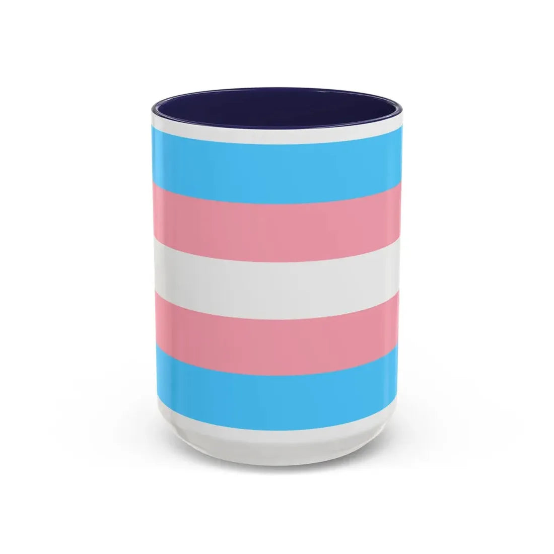 Transgender Pride Flag - Accent Coffee Mug 15oz Navy - Go Mug Yourself