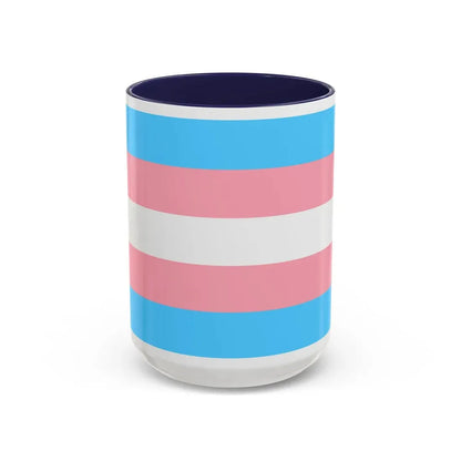 Transgender Pride Flag - Accent Coffee Mug 15oz Navy - Go Mug Yourself
