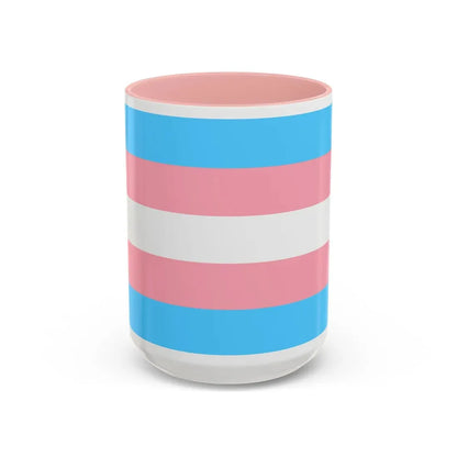 Transgender Pride Flag - Accent Coffee Mug 15oz Pink - Go Mug Yourself