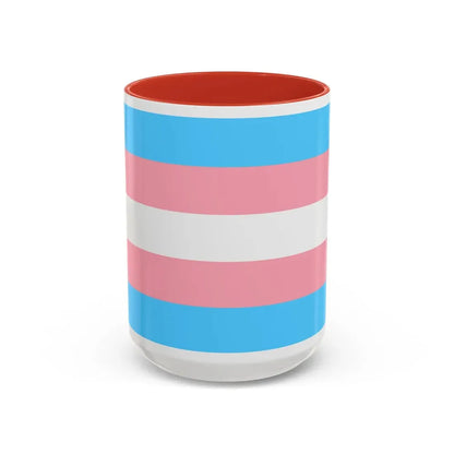 Transgender Pride Flag - Accent Coffee Mug 15oz Red - Go Mug Yourself