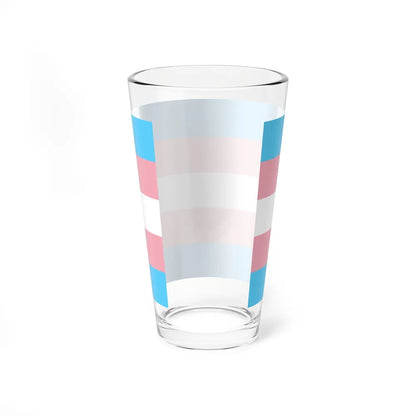 Transgender Pride Flag - Pint Glass 16oz-Go Mug Yourself