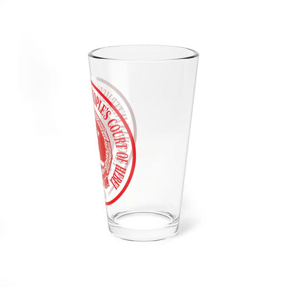 Translated Sample Seal of the Tangshan Intermediate Peoples Court of Hebei (China) (Coat of Arms) Pint Glass 16oz - Go Mug Yourself