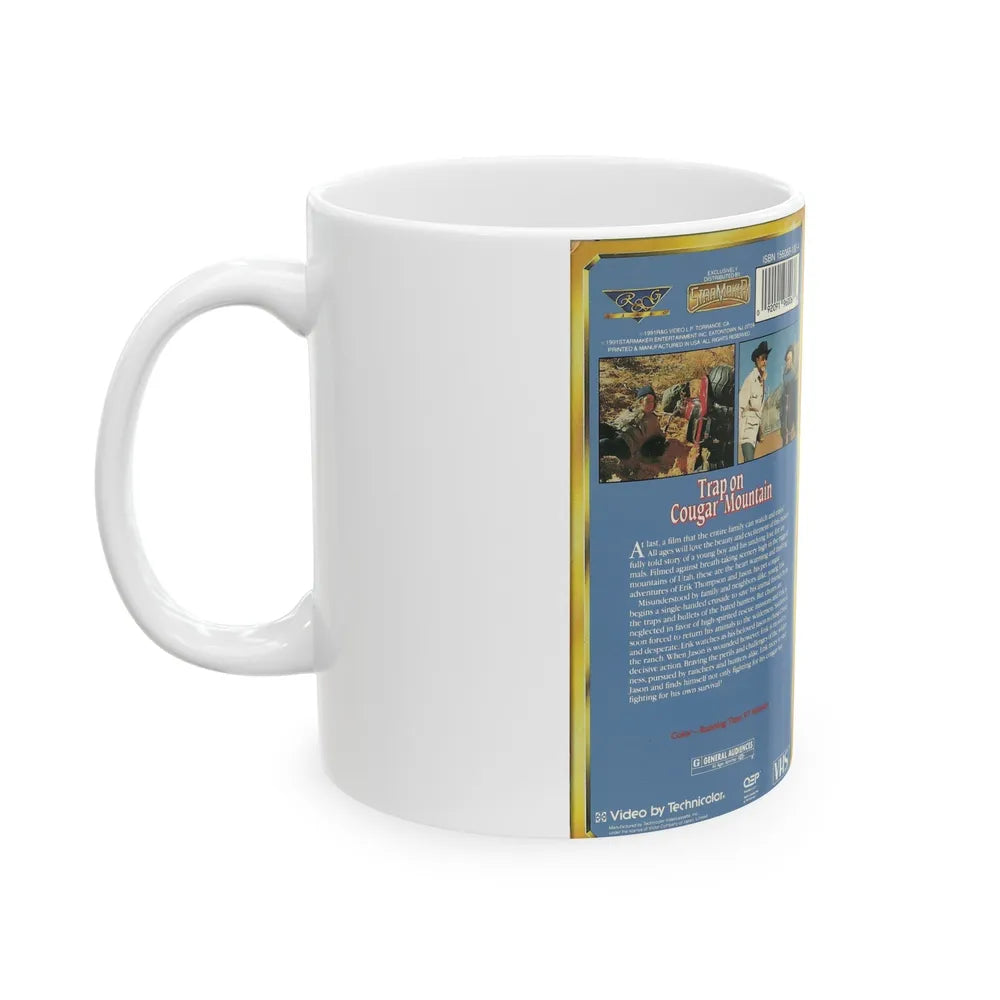 TRAP ON COUGAR MOUNTAIN (VHS COVER) - White Coffee Mug-Go Mug Yourself