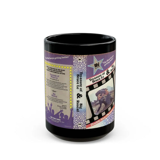 TREASURE OF BRUCE LEE AND BIG RASCAL DOUBLE FEATURE (VHS COVER) - Black Coffee Mug-15oz-Go Mug Yourself