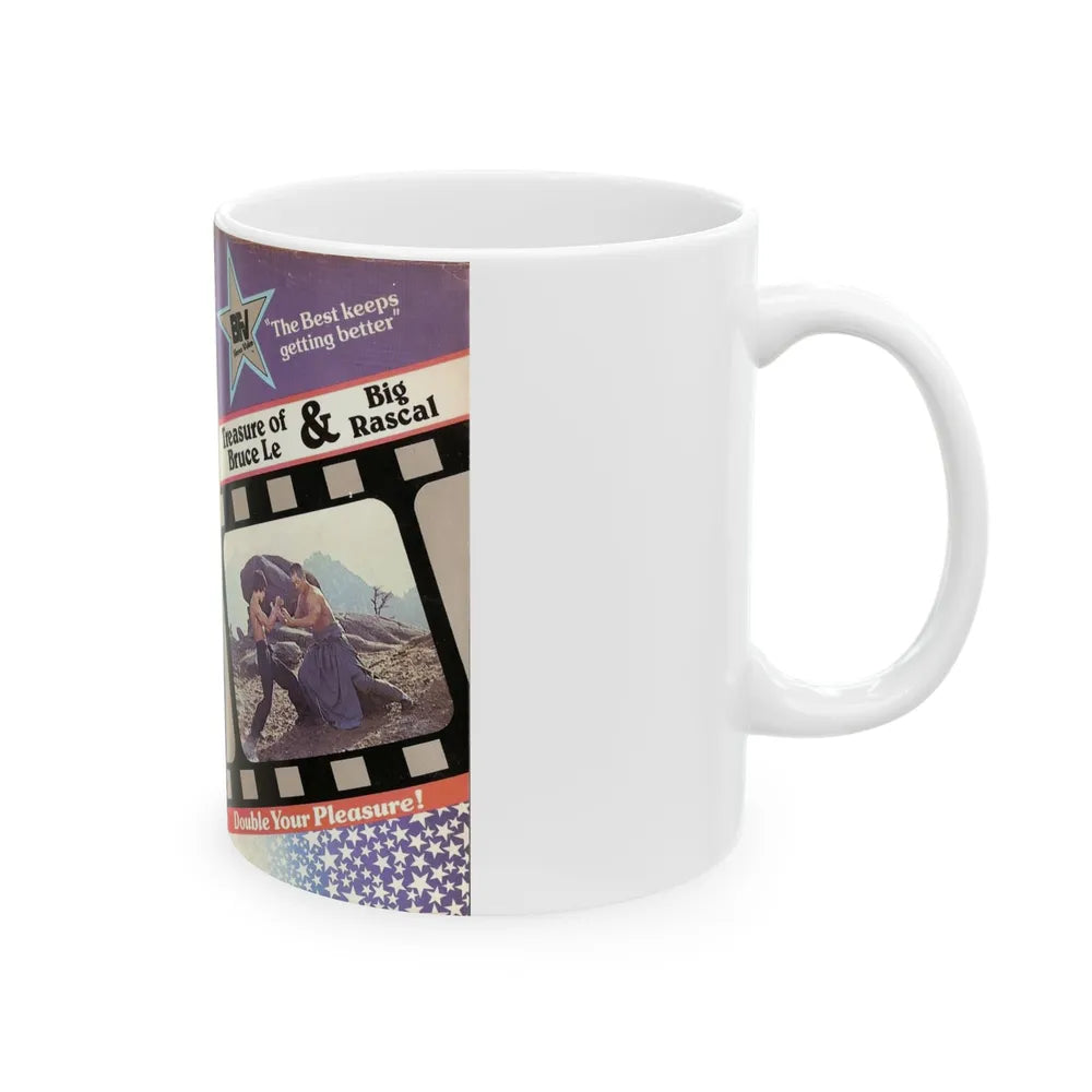 TREASURE OF BRUCE LEE AND BIG RASCAL DOUBLE FEATURE (VHS COVER) - White Coffee Mug-Go Mug Yourself