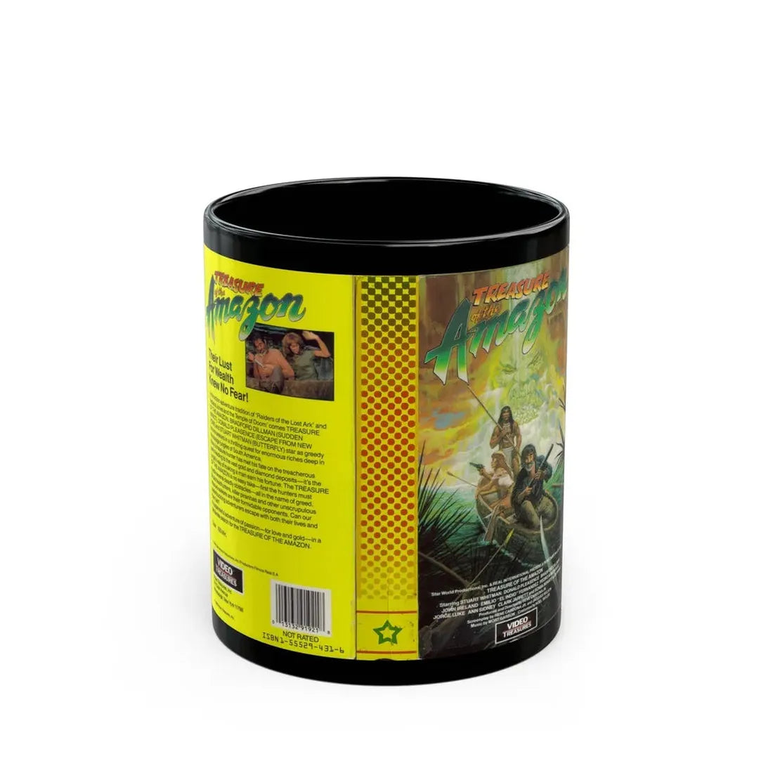 TREASURE OF THE AMAZON (VHS COVER) - Black Coffee Mug 11oz - Go Mug Yourself