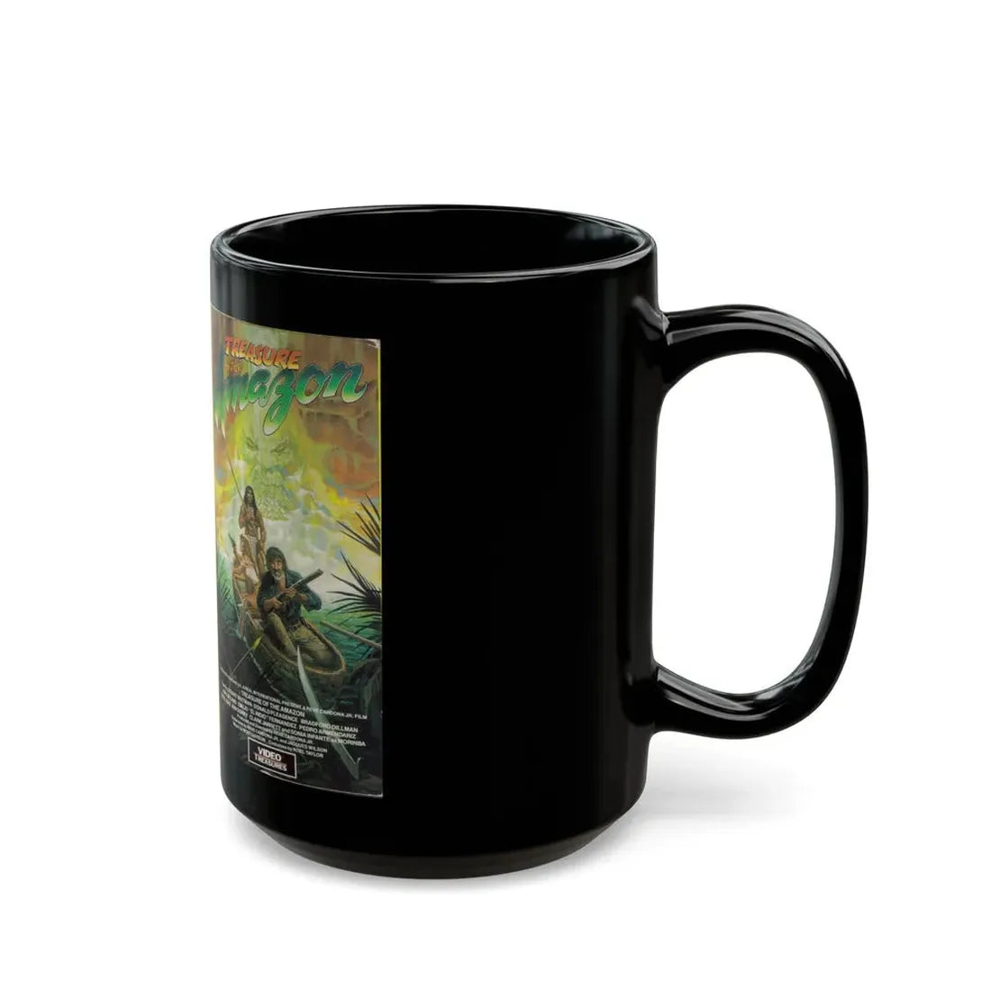 TREASURE OF THE AMAZON (VHS COVER) - Black Coffee Mug - Go Mug Yourself