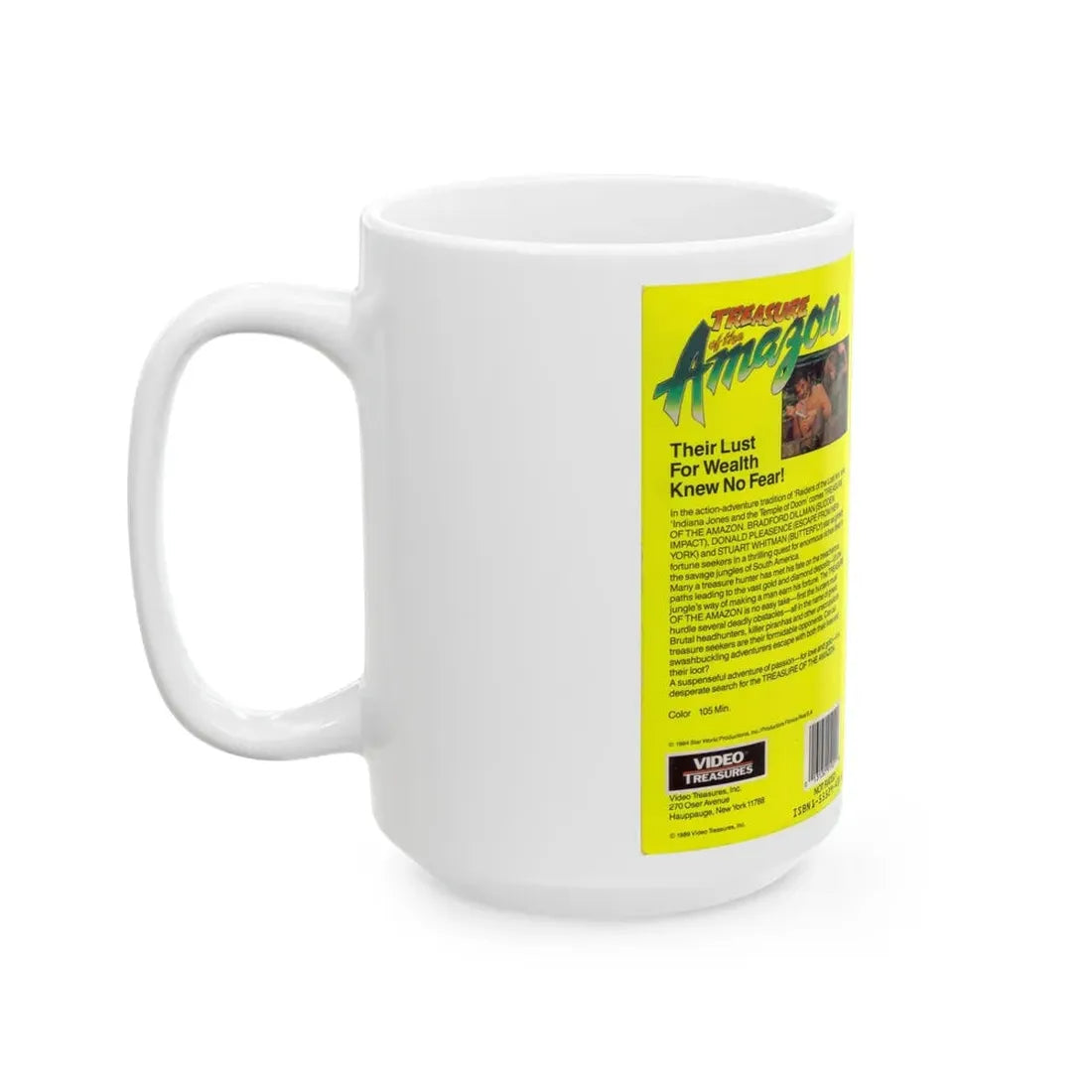 TREASURE OF THE AMAZON (VHS COVER) - White Coffee Mug - Go Mug Yourself