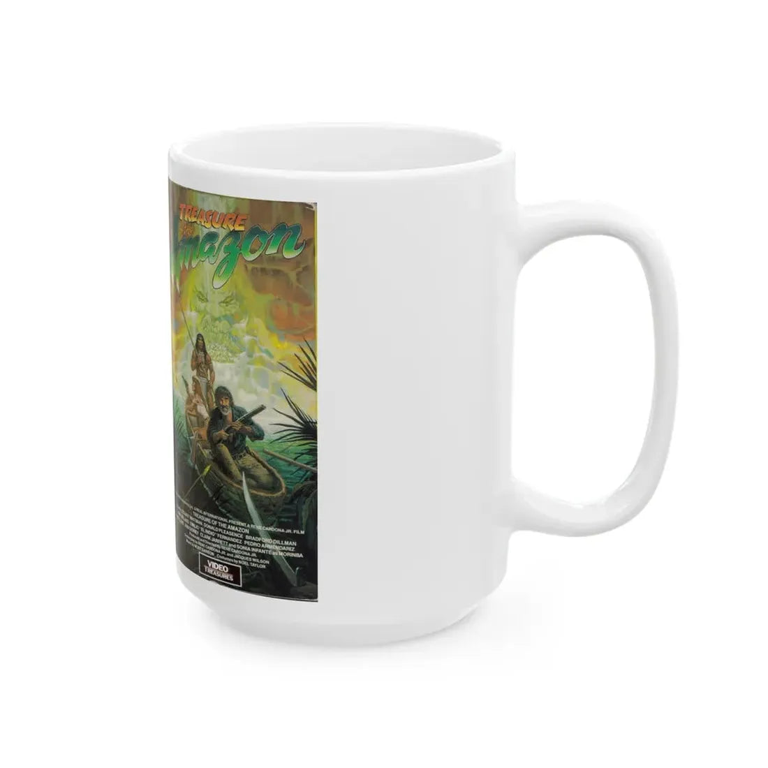 TREASURE OF THE AMAZON (VHS COVER) - White Coffee Mug - Go Mug Yourself