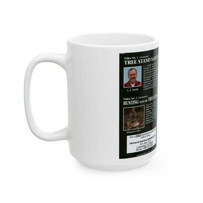 TREE STAND SAFETY (VHS COVER) - White Coffee Mug-Go Mug Yourself