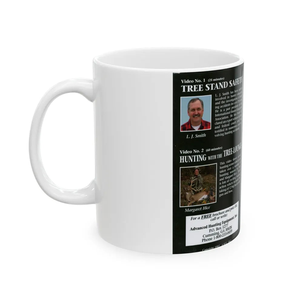 TREE STAND SAFETY (VHS COVER) - White Coffee Mug-Go Mug Yourself